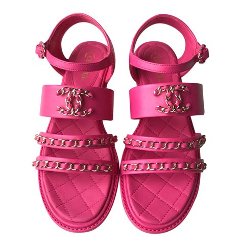 sandali a chanel 2018 rosa antivo|authentic Chanel sandals.